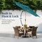 Best Choice Products 10ft Outdoor Woodgrain Pattern Steel Market Patio Umbrella w/ Crank, Tilt